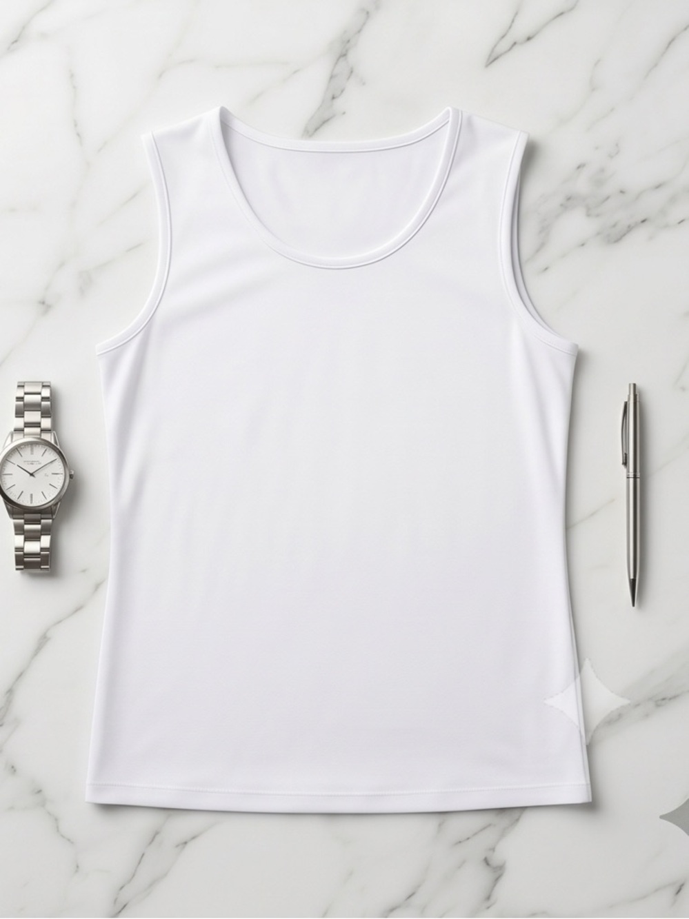Tanjay White Sleeveless Shell Top Medium Business Casual Layering Tank